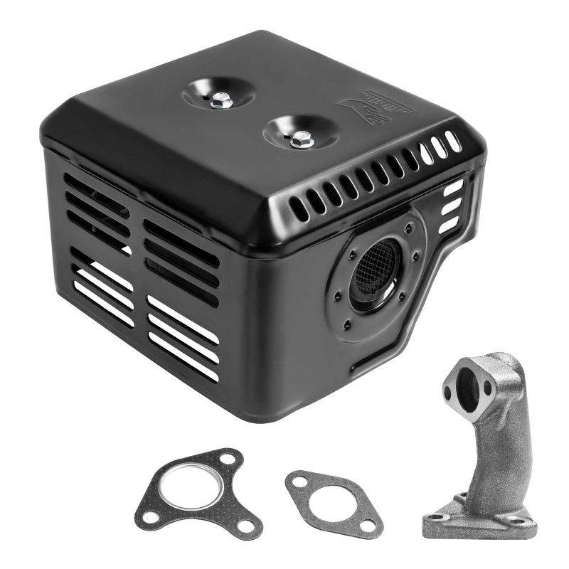 Sutmorly Muffler Exhaust Kit Assembly Fits Honda GX340 GX390 GX420 11HP 13HP 16HP Harbor Freight 420 Engine Water Pump Snowblower Pressure Washer with Head Shield Manifold and Two Gaskets, No nuts - Image 1